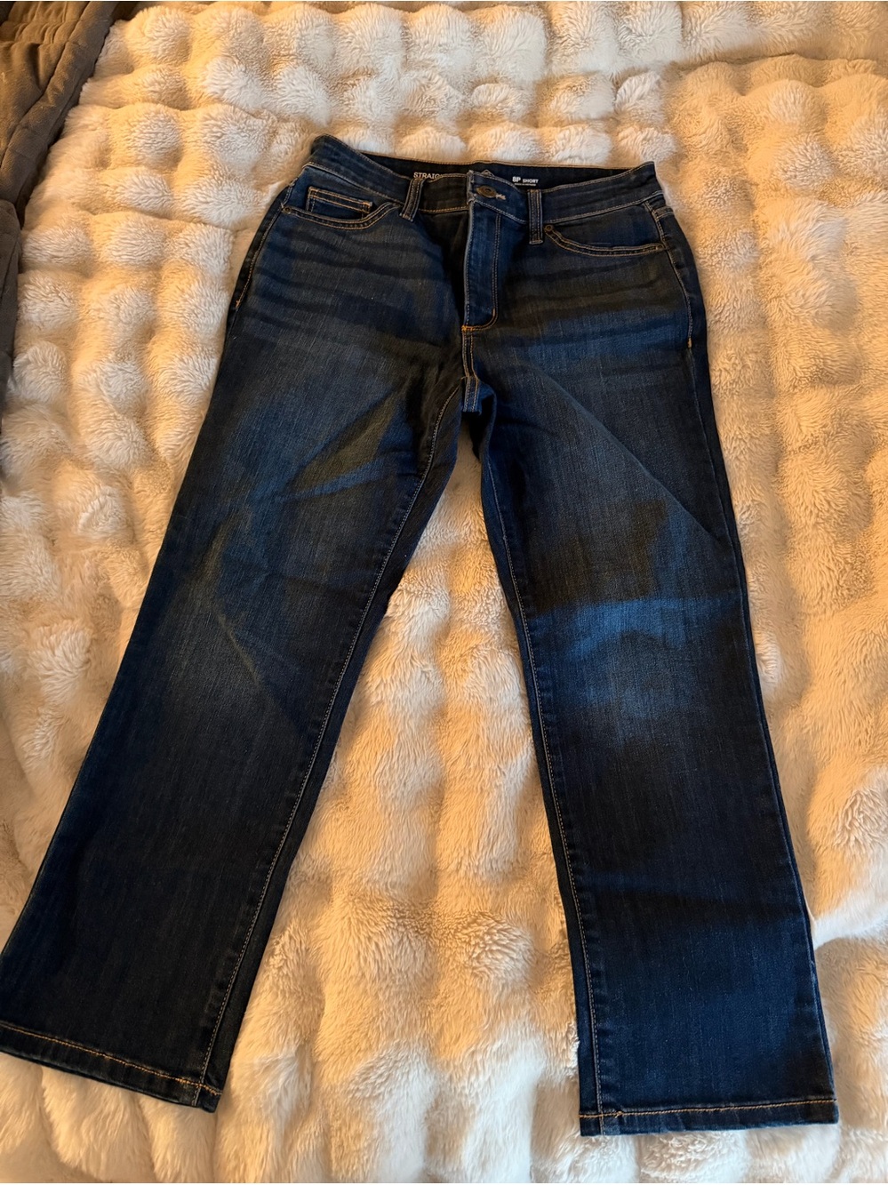 St. John’s Bay Dark Indigo Straight-Leg Women's Petite Jeans